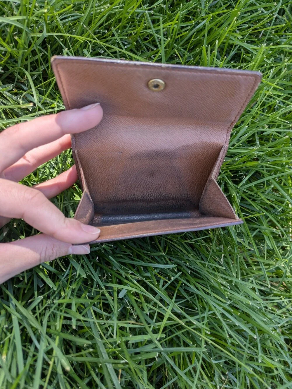 Louis Vuitton Brown Monogram Canvas Snap Wallet with Gold Tone Hardware